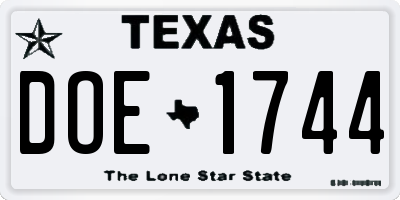 TX license plate DOE1744