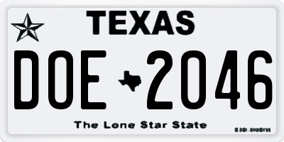 TX license plate DOE2046