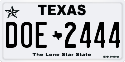 TX license plate DOE2444