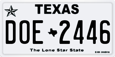 TX license plate DOE2446