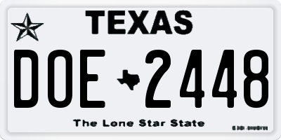 TX license plate DOE2448