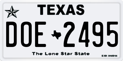 TX license plate DOE2495