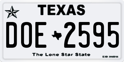TX license plate DOE2595