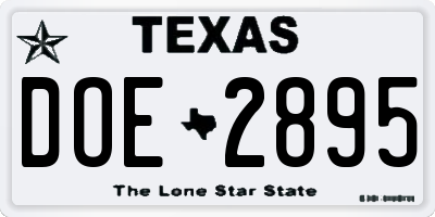 TX license plate DOE2895