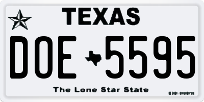 TX license plate DOE5595
