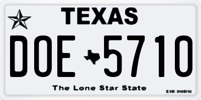 TX license plate DOE5710