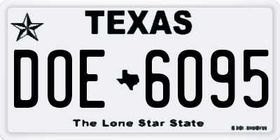 TX license plate DOE6095