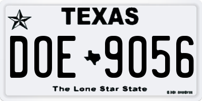 TX license plate DOE9056