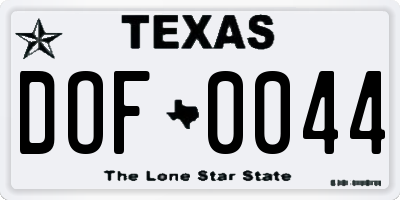 TX license plate DOF0044