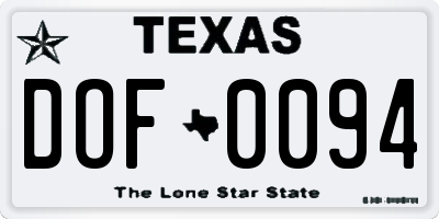 TX license plate DOF0094