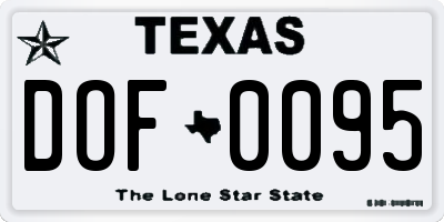TX license plate DOF0095