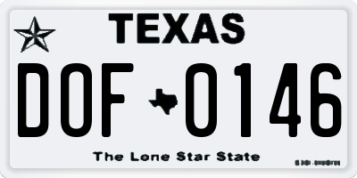 TX license plate DOF0146