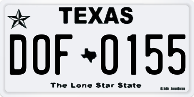 TX license plate DOF0155