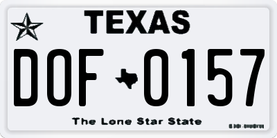 TX license plate DOF0157