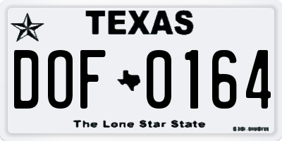 TX license plate DOF0164