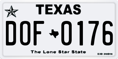 TX license plate DOF0176