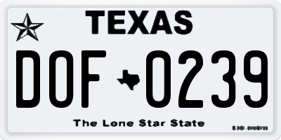 TX license plate DOF0239