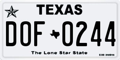 TX license plate DOF0244