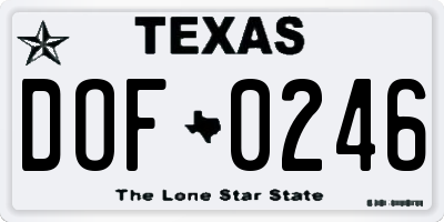 TX license plate DOF0246