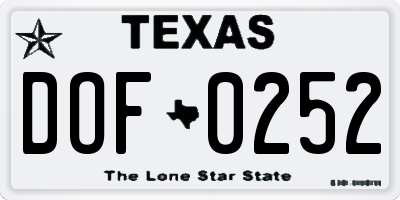 TX license plate DOF0252