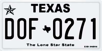 TX license plate DOF0271