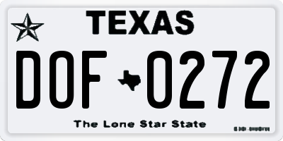 TX license plate DOF0272