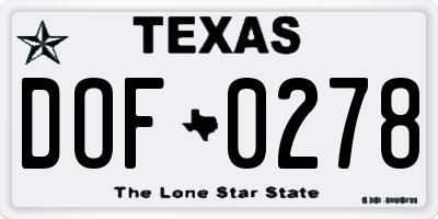 TX license plate DOF0278