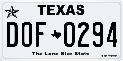 TX license plate DOF0294