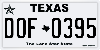 TX license plate DOF0395