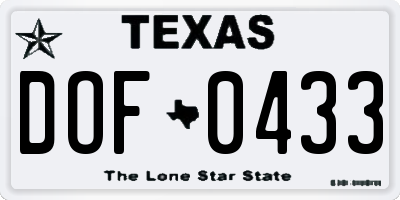 TX license plate DOF0433