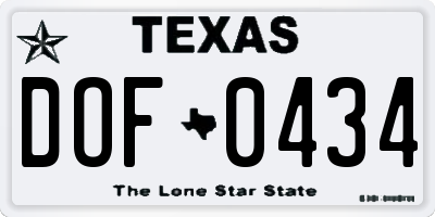 TX license plate DOF0434