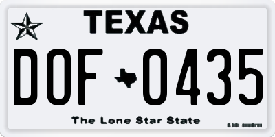 TX license plate DOF0435