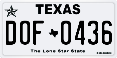 TX license plate DOF0436