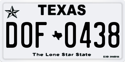 TX license plate DOF0438