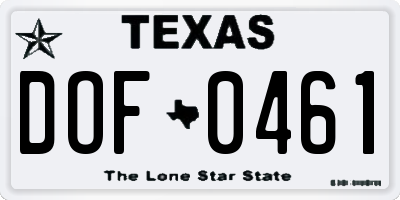 TX license plate DOF0461