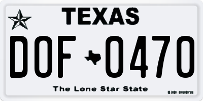 TX license plate DOF0470