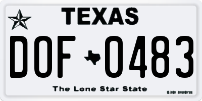 TX license plate DOF0483
