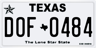 TX license plate DOF0484