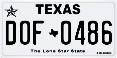 TX license plate DOF0486