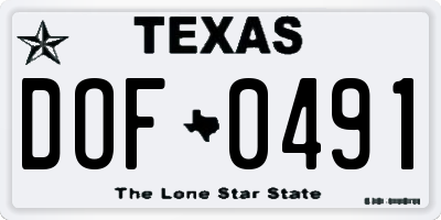 TX license plate DOF0491