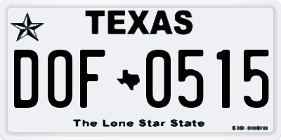 TX license plate DOF0515
