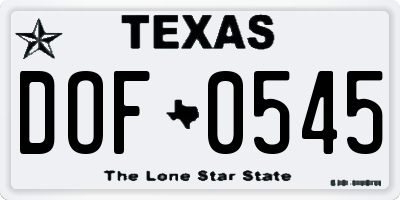 TX license plate DOF0545