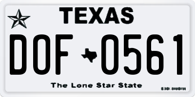 TX license plate DOF0561
