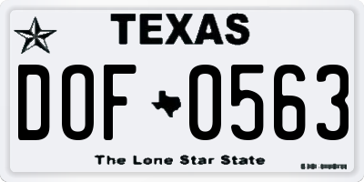 TX license plate DOF0563
