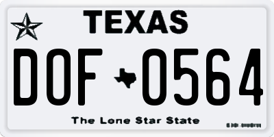 TX license plate DOF0564