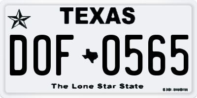 TX license plate DOF0565