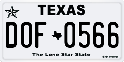 TX license plate DOF0566