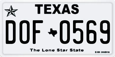 TX license plate DOF0569