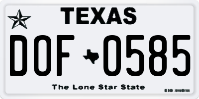 TX license plate DOF0585