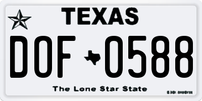 TX license plate DOF0588
